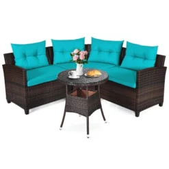 Tangkula 4PCS Outdoor Patio Conversation Set Wicker Rattan Sectional Sofa W/Cushions 22 Tangkula 4PCS Outdoor Patio Conversation Set Wicker Rattan Sectional Sofa W/Cushions -Tangkula GUEST 00c2b78a cfa1 4bdc b756 48a6dbd05f76