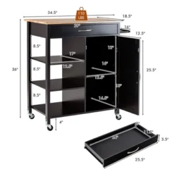 Tangkula Mobile Kitchen Island Cart Serving Utility Trolley Drawer Shelf Towel Rack -Tangkula GUEST 0156a04a 5447 4723 ae05 11c00b53f83e