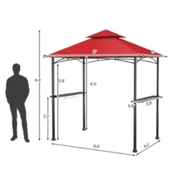 Tangkula 8' X 5' BBQ Grill Gazebo 2-Tier Barbecue Canopy Vented Top Shelves Shelter -Tangkula GUEST 019d0a29 9037 4c69 a5ba 1e8ff04d00cc