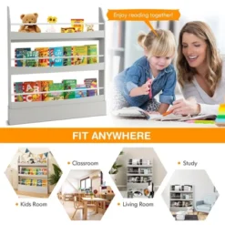 Tangkula 3-Tier Kids Bookshelf Toy Storage Bookcase Rack Wall W/ Anti-toppling Kits 16 Tangkula 3-Tier Kids Bookshelf Toy Storage Bookcase Rack Wall W/ Anti-toppling Kits -Tangkula GUEST 02affde3 6036 4f52 87e3 4261c62a3359