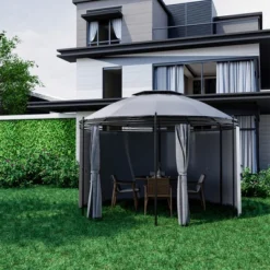 Tangkula 11.5'Outdoor Patio Round Dome Gazebo Canopy Shelter Double Roof Steel Gray -Tangkula GUEST 02ba578b 15ef 4dfb bb91 33c0b8ebf7f0