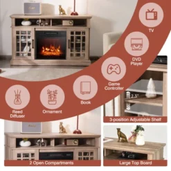 Tangkula 48" TV Stand Console Cabinet W/ Fireplace Entertainment Center For Living Room -Tangkula GUEST 035e3d3e b570 46cf 84dd 1476b4ce0f8d
