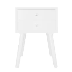 Tangkula Wooden Nightstand With 2 Storage Drawers Accent End Side Table For Bedroom&Living Room -Tangkula GUEST 03b48dfe 342c 4858 acea ccb141faa09a