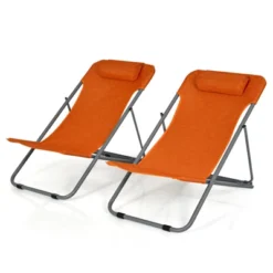 Tangkula 2 PCS Beach Chair Lounger Reclining Folding Chair W/3-Position Adjustable Backrest Blue/Orange/Green 22 Tangkula 2 PCS Beach Chair Lounger Reclining Folding Chair W/3-Position Adjustable Backrest Blue/Orange/Green -Tangkula GUEST 03db1fa5 3050 4f7a a4f9 31d4b038932a