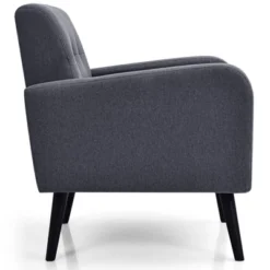 Tangkula Modern Upholstered Accent Chair Linen Fabric Single Sofa With Rubber Wood Leg Grey/ Blue 12 Tangkula Modern Upholstered Accent Chair Linen Fabric Single Sofa With Rubber Wood Leg Grey/ Blue -Tangkula GUEST 03e9e8b9 f0a7 4a1d 9337 05534ecfb53b