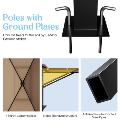 Tangkula 13.5'x 4'Patio BBQ Grill Gazebo Side Awnings Shelves 2-Tier Canopy Outdoor 7 Tangkula 13.5'x 4'Patio BBQ Grill Gazebo Side Awnings Shelves 2-Tier Canopy Outdoor - Image 6