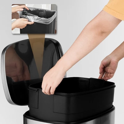 Tangkula 13.2 Gallon Stainless Steel Step Trash Can Garbage Can Airtight Silent Step Bin 5 Tangkula 13.2 Gallon Stainless Steel Step Trash Can Garbage Can Airtight Silent Step Bin - Image 3