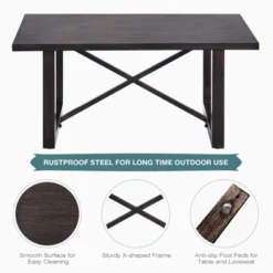 Tangkula 2 Pieces 2-Person Patio Outdoor Loveseat Sofa With 6" Thick Cushion And Coffee Table Set For Garden Beige 11 Tangkula 2 Pieces 2-Person Patio Outdoor Loveseat Sofa With 6" Thick Cushion And Coffee Table Set For Garden Beige -Tangkula GUEST 05e4cff1 357f 4545 8228 a7ddea51e82c