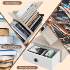 Tangkula 5-Tier Tree Bookshelf W/ Wooden Drawer Display Storage Organizer Rack -Tangkula GUEST 073c917f 432e 4d56 9bd3 064717a2bf23