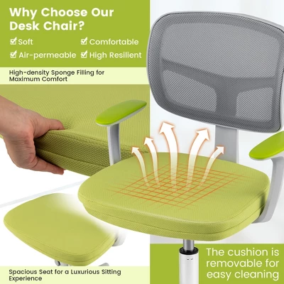 Tangkula Kids Desk Chair Adjustable Height Children Study Chair W/Auto Brake Casters Blue / Pink 11 Tangkula Kids Desk Chair Adjustable Height Children Study Chair W/Auto Brake Casters Blue / Pink - Image 9