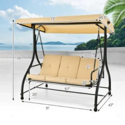 Tangkula 3-Seat Outdoor Converting Patio Swing Glider Adjustable Canopy Porch Swing 15 Tangkula 3-Seat Outdoor Converting Patio Swing Glider Adjustable Canopy Porch Swing -Tangkula GUEST 07dba4f0 8331 4b5c b8f4 d5c48b87bba2