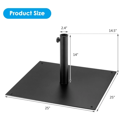 Tangkula 40LBS Outdoor Market Umbrella Base Stand Square Umbrella Holder Black 4 Tangkula 40LBS Outdoor Market Umbrella Base Stand Square Umbrella Holder Black - Image 2