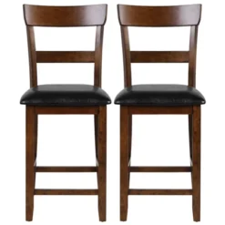 Tangkula Set Of 4 Bar Stools Vintage Wooden Dining Chair For Kitchen, Bistro Brown&Black -Tangkula GUEST 09c2ac9f b697 4b04 8bb3 8b153c2036e4