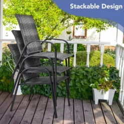 Tangkula 12PCS Outdoor PE Wicker Stacking Dining Chairs Patio Arm Chairs 15 Tangkula 12PCS Outdoor PE Wicker Stacking Dining Chairs Patio Arm Chairs -Tangkula GUEST 0a7135d6 5036 4d78 8e42 2db63c2b36c4
