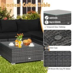 Tangkula 7PCS Patio Rattan Sectional Sofa Set Outdoor Furniture Set W/ Cushions -Tangkula GUEST 0b2dc9d9 b2b7 40ad 86d7 63c9fe2c0b48