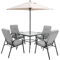 Tangkula 5ft Patio Square Market Table Umbrella Shelter 4 Sturdy Ribs -Tangkula GUEST 0e37a4f3 fc0d 4f9c b147 79629f636020