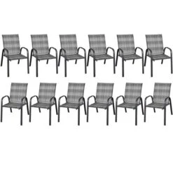 Tangkula 12PCS Outdoor PE Wicker Stacking Dining Chairs Patio Arm Chairs 20 Tangkula 12PCS Outdoor PE Wicker Stacking Dining Chairs Patio Arm Chairs -Tangkula GUEST 0f03d856 eb33 469f a39a 275e515a3fea