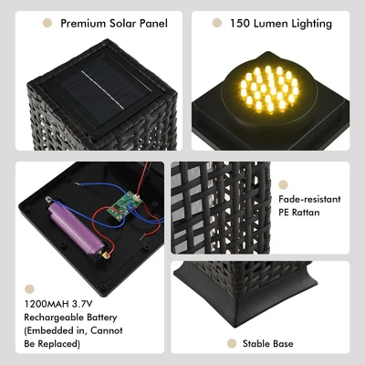 Tangkula 2-Piece Outdoor Solar-Powered Floor Lamps IP65 Waterproof W/ Auto On/Off Light 11 Tangkula 2-Piece Outdoor Solar-Powered Floor Lamps IP65 Waterproof W/ Auto On/Off Light - Image 9