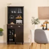 Tangkula Freestanding Buffet Hutch Kitchen Pantry Storage Cabinet W/ Sliding Doors -Tangkula GUEST 10da3077 11dc 4503 993d 4251cea261e4