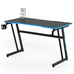 Tangkula Z-Shaped Ergonomic Gaming Desk With Headphone Hook Computer&Office Desk Blue/Red -Tangkula GUEST 132f20ac 717b 4d78 ad72 2132f674d1ab