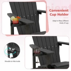Tangkula Patio HIPS Outdoor Weather Resistant Slatted Chair Adirondack Chair W/ Cup Holder 19 Tangkula Patio HIPS Outdoor Weather Resistant Slatted Chair Adirondack Chair W/ Cup Holder -Tangkula GUEST 13301dd4 230b 47eb a078 db34ea10a619