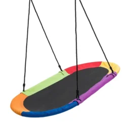 Tangkula 60" Flying Saucer Tree Swing Set Outdoor Oval Swing Adjustable Hanging Ropes For Kids Colorful/Blue/Green/Purple -Tangkula GUEST 13e64204 7a7c 4b7c b18e b802465a473b