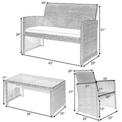 Tangkula 4PCS Outdoor Furniture Set Chairs Coffee Table Patio Garden Set Mix Gray 12 Tangkula 4PCS Outdoor Furniture Set Chairs Coffee Table Patio Garden Set Mix Gray -Tangkula GUEST 148837f0 d5c7 46ad 8574 c9332f8d042c