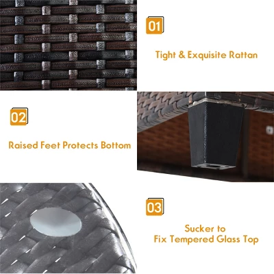 Tangkula 4PCS Outdoor Patio Conversation Set Wicker Rattan Sectional Sofa W/Cushions 7 Tangkula 4PCS Outdoor Patio Conversation Set Wicker Rattan Sectional Sofa W/Cushions - Image 5