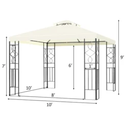 Tangkula 2-Tiers 10'x10'Outdoor Canopy Gazebo Art Steel Frame Party Patio Large Canopy Gazebo W/Netting 11 Tangkula 2-Tiers 10'x10'Outdoor Canopy Gazebo Art Steel Frame Party Patio Large Canopy Gazebo W/Netting -Tangkula GUEST 1529d8eb 9e38 4589 a7c7 b63cffb53cb7