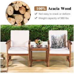 Tangkula 3-Piece Outdoor Acacia Wood Sectional Conversation Sofa Set With Cushions -Tangkula GUEST 155fef66 1c63 481d a64d 3e4cb962c7fd
