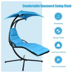 Tangkula Patio Hammock Chair Floating Hanging Chaise Lounge Chair W/ Canopy 16 Tangkula Patio Hammock Chair Floating Hanging Chaise Lounge Chair W/ Canopy -Tangkula GUEST 17d2b6ff 7430 49a6 bacd 74f8701bd2eb
