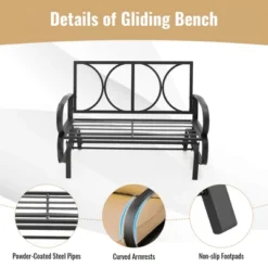 Tangkula 2-Person Outdoor Patio Glider Bench Swing Seat Bench W/ Seat & Back Cushions 19 Tangkula 2-Person Outdoor Patio Glider Bench Swing Seat Bench W/ Seat & Back Cushions -Tangkula GUEST 1c21add5 72a8 48a1 8dc1 cc96f261c9e2