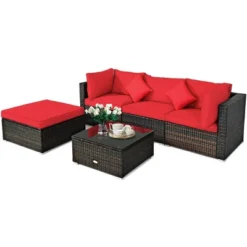 Tangkula 5-Piece Outdoor Patio Sectional Rattan Wicker Sofa Set W/ Cushion 18 Tangkula 5-Piece Outdoor Patio Sectional Rattan Wicker Sofa Set W/ Cushion -Tangkula GUEST 1caf57c0 6f2c 4cd7 9ef4 35dd06a9c129