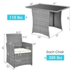 Tangkula 3PCS Patio Rattan Furniture Set Outdoor Wicker Table & Chair Set W/Cushions White/Red/Gray/Turquoise/Navy 10 Tangkula 3PCS Patio Rattan Furniture Set Outdoor Wicker Table & Chair Set W/Cushions White/Red/Gray/Turquoise/Navy -Tangkula GUEST 1f161f78 08fa 416a a502 30fa283ed0ef