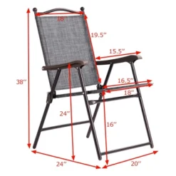 Tangkula 2-Piece Folding Outdoor Patio Chair Sling Back Camping Chair With Armrest & Pillow 22 Tangkula 2-Piece Folding Outdoor Patio Chair Sling Back Camping Chair With Armrest & Pillow -Tangkula GUEST 1f992350 150b 4774 bdbc af1776beee80