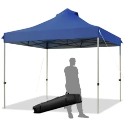 Tangkula 10' X 10' Pop Up Canopy Tent Easy Set-up Outdoor Tent Commercial Instant Shelter W/ 3 Adjustable Heights Blue/Grey/White -Tangkula GUEST 2009228f f706 41bb 86d6 3397fc66e994
