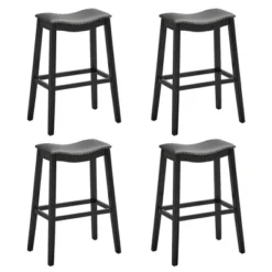 Tangkula Set Of 4 Saddle Bar Stools Bar Height Kitchen Chairs W/ Rubber Wood Legs 22 Tangkula Set Of 4 Saddle Bar Stools Bar Height Kitchen Chairs W/ Rubber Wood Legs -Tangkula GUEST 21ba45d3 cc77 4dce 9fe2 6dec74882325