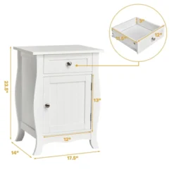 Tangkula Wooden Accent End Table With Drawer Storage Floor Cabinet For Living Room, Bedroom, Hallway -Tangkula GUEST 21c3a99a 8a09 4022 ba04 fd1da6463c91