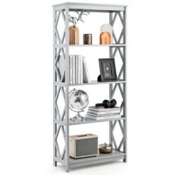 Tangkula 5-Tier Open Bookshelf Bookcase Standing Casual Home Storage Display Rack -Tangkula GUEST 220f7345 6170 490e 9d0a e6ffdfd33f38