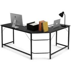 Tangkula L-shaped Computer Desk Corner Office Laptop Game Table Black/Natural -Tangkula GUEST 2291befe e7c8 4480 ba76 e7468fe9a77a