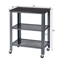 Tangkula Kitchen Utility Cart Industrial Coffee End Table W/Wheels Black/Silver -Tangkula GUEST 229a9ead c6b3 4a6c 9690 b36182ff471a