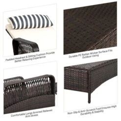 Tangkula Patio Chaise Lounge Chair Six-Position Adjustable Outdoor Recliner With Cushion & Pillow For Poolside Balcony Backyard 19 Tangkula Patio Chaise Lounge Chair Six-Position Adjustable Outdoor Recliner With Cushion & Pillow For Poolside Balcony Backyard -Tangkula GUEST 2345296a e7ea 438d 98c6 ae472663c6c5