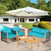 Tangkula 4-Piece Outdoor Patio Wood Conversation Furniture Set Padded Chair With Coffee Table Turquoise 1 Tangkula 4-Piece Outdoor Patio Wood Conversation Furniture Set Padded Chair With Coffee Table Turquoise -Tangkula GUEST 23e29212 f8a9 4d1b 971c c9797c9b76dd
