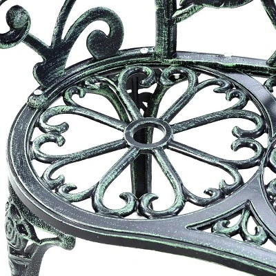 Antique Aluminum Bench Patio Garden Chair Porch Cast For Outdoor Green 5 Antique Aluminum Bench Patio Garden Chair Porch Cast For Outdoor Green - Image 3