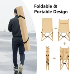 Tangkula 1PC/2PCS Folding Camping Chair Bamboo Wood Beach Chair With Breathable Canvas 2-Level Adjustable Backrest Portable Folding Chair With Carrying Bag -Tangkula GUEST 26beb4ec 459b 4481 bc80 98995eaaba68