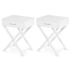 Tangkula 2PCS Modern Versatile Nightstand X-shape Wooden End Table With Drawer Accent Side Table For Bedroom Black/White 23 Tangkula 2PCS Modern Versatile Nightstand X-shape Wooden End Table With Drawer Accent Side Table For Bedroom Black/White -Tangkula GUEST 2731c675 0969 45d0 97e0 3b1ebf614f38