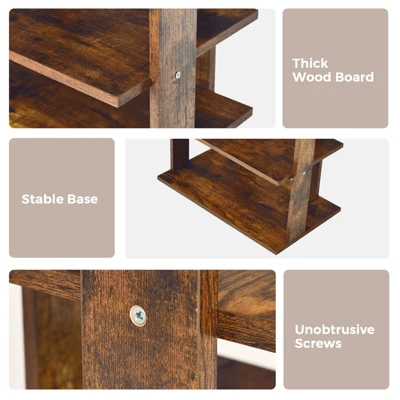 Tangkula 7-Tier Shoe Rack Free Standing Shelf Storage Modern Shoe Rack Organizer Brown/Black/White 5 Tangkula 7-Tier Shoe Rack Free Standing Shelf Storage Modern Shoe Rack Organizer Brown/Black/White - Image 4