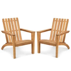 Tangkula 2PCS Wooden Adirondack Chair W/Ergonomic Design Outdoor Lounge Armchair Acacia Wood Chair For Yard&Patio 23 Tangkula 2PCS Wooden Adirondack Chair W/Ergonomic Design Outdoor Lounge Armchair Acacia Wood Chair For Yard&Patio -Tangkula GUEST 293a8325 eba1 4f63 979f 1c5250750904