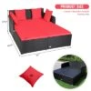 Tangkula Patio Rattan Daybed With 4 Pillows Cushioned Sofa For Outdoor -Tangkula GUEST 295d2b92 7045 4b46 9fa8 9adbb4ff68a9