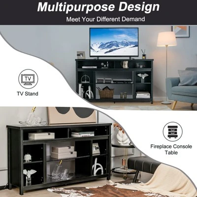 Tangkula 58" TV Stand Entertainment Console Center W/ Adjustable Open Shelves Up To 65" 8 Tangkula 58" TV Stand Entertainment Console Center W/ Adjustable Open Shelves Up To 65" - Image 6